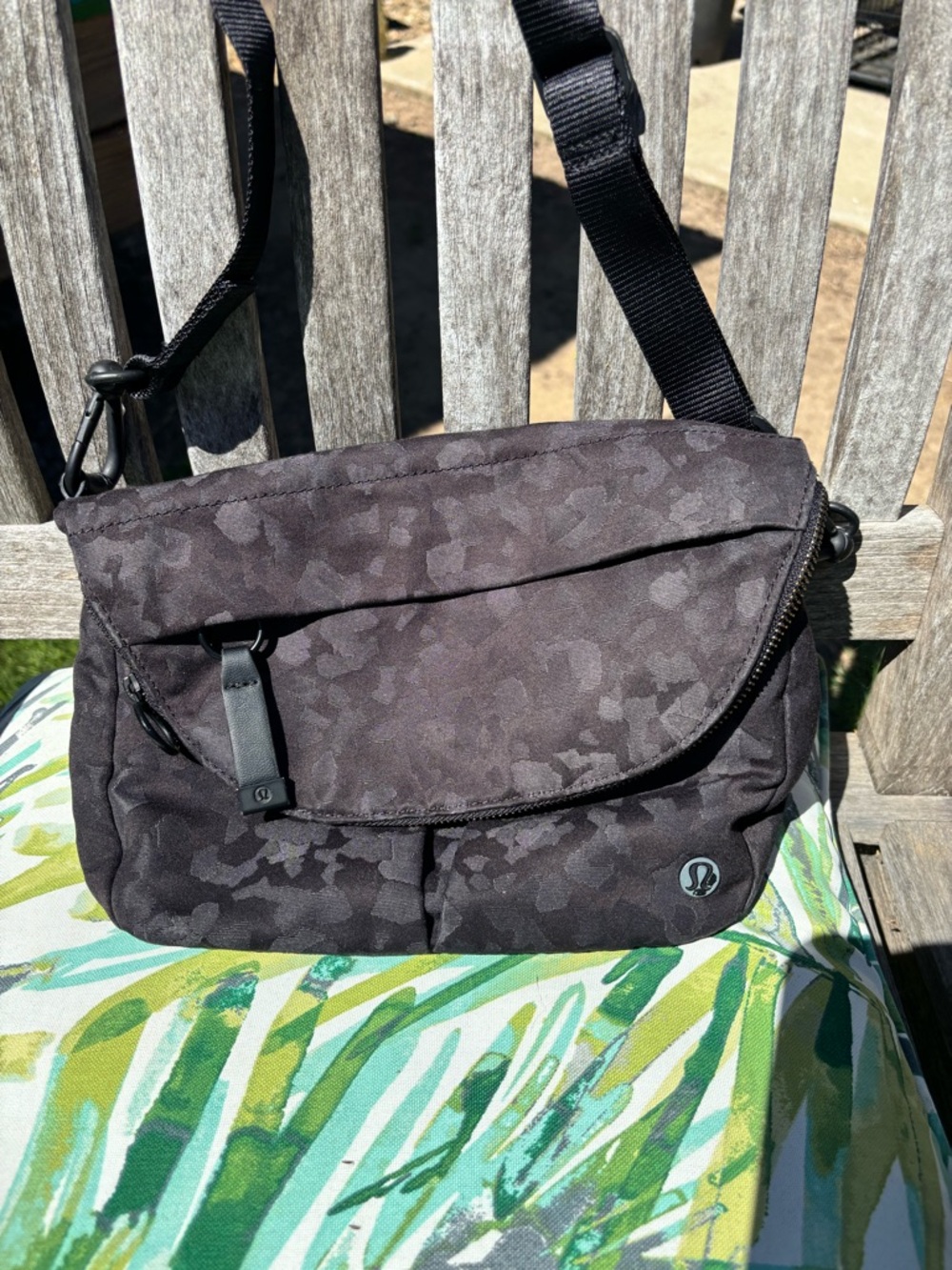 lululemon athletica Black Camo Messenger Crossbody